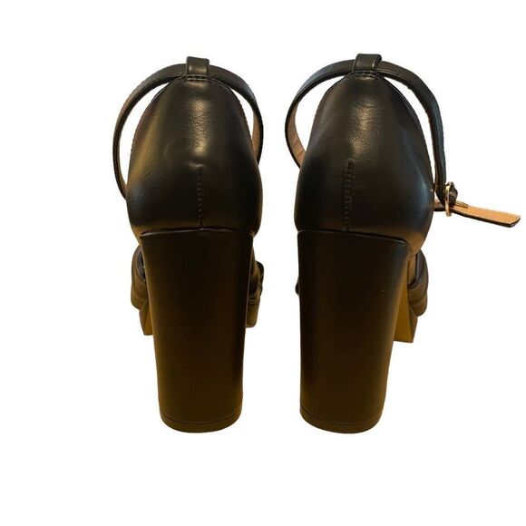 Loft Womens Black Knotted Strap Platform Block Heel Sandals Ankle Strap Sz 8.5 - Picture 3 of 5